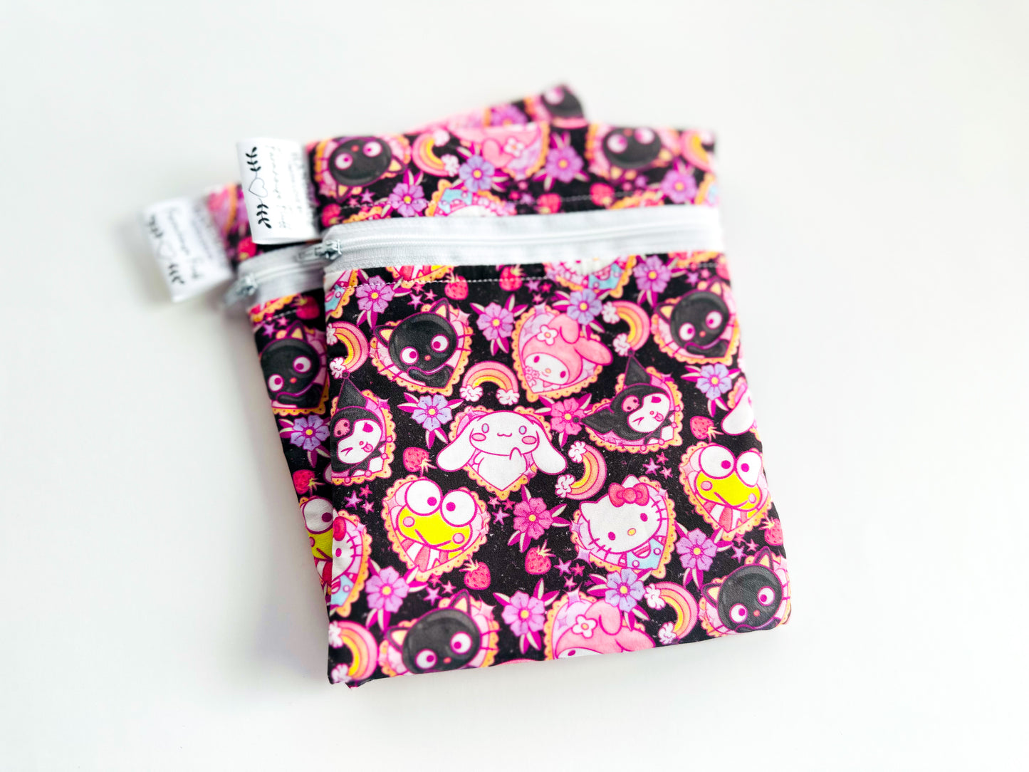 IN STOCK: {HANDMADE} - Kawaii Friends Snack Bags {Small-Set of 2}